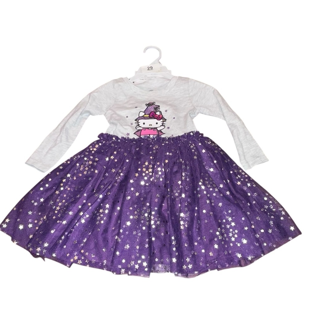 Hello Kitty Halloween Theme Dress with Purple Sparkle‎ Tutu Size 2T ~ NWT